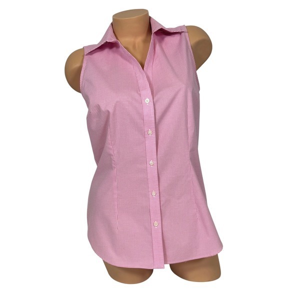 Lauren Ralph Lauren Tops - Lauren Ralph Lauren Women's Pink Gingham Sleeveless Button Down Shirt  Medium